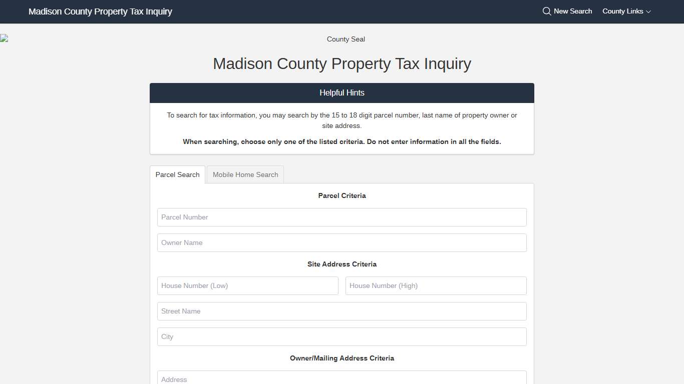 Madison County Property Tax Inquiry