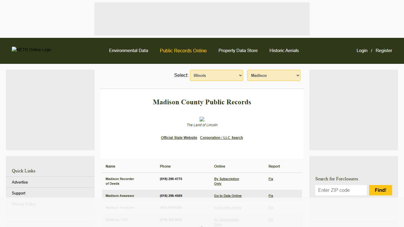 NETR Online • Madison • Madison Public Records, Search Madison Records, Madison Property Tax, Illinois Property Search, Illinois Assessor